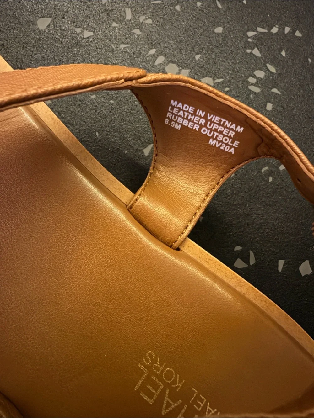 Michael Kors Tan Leather Slide Sandals